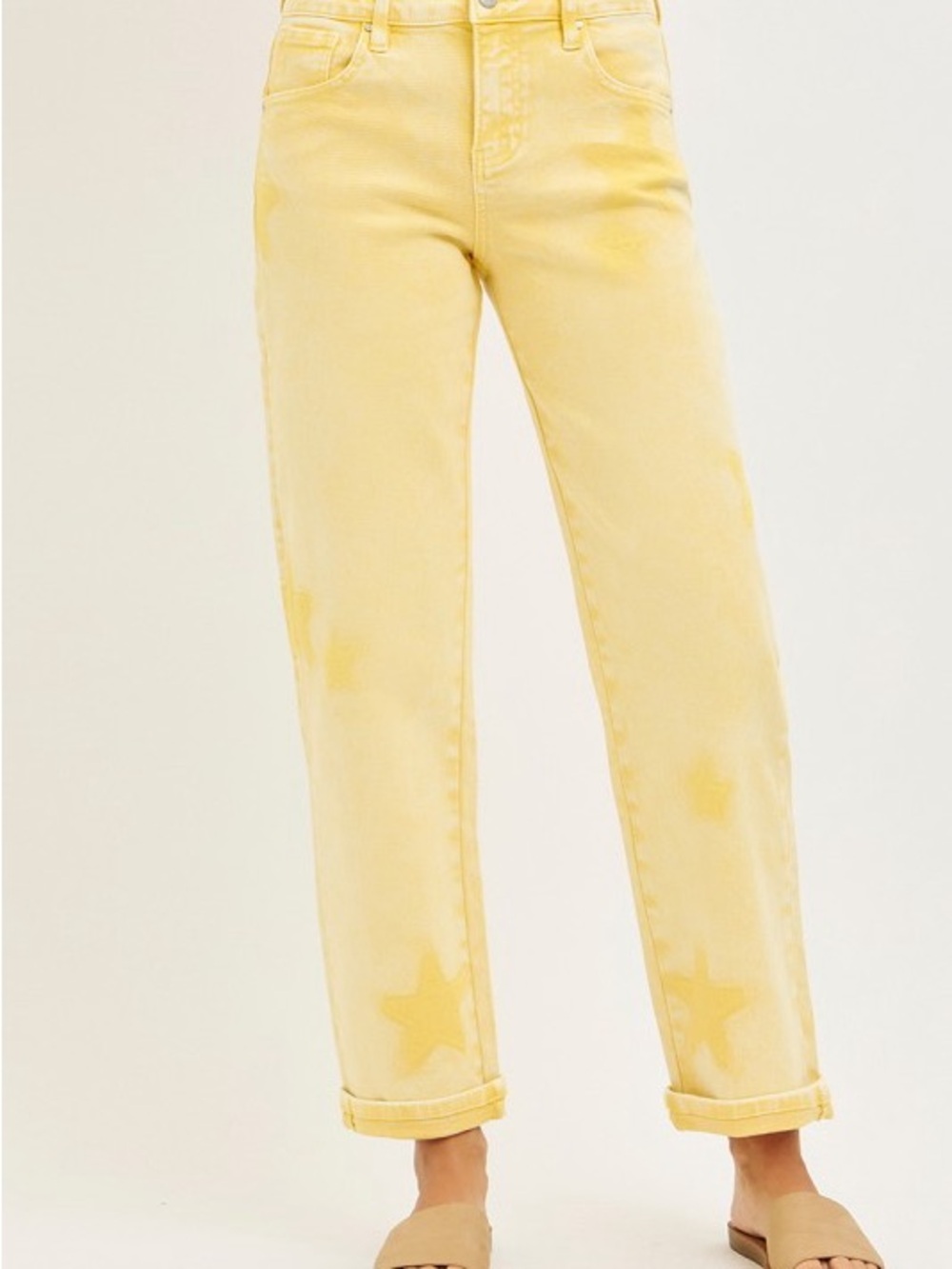 Risen High-Rise Straight Jeans
